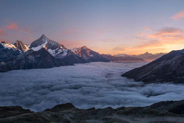 Mountain range at golden hour